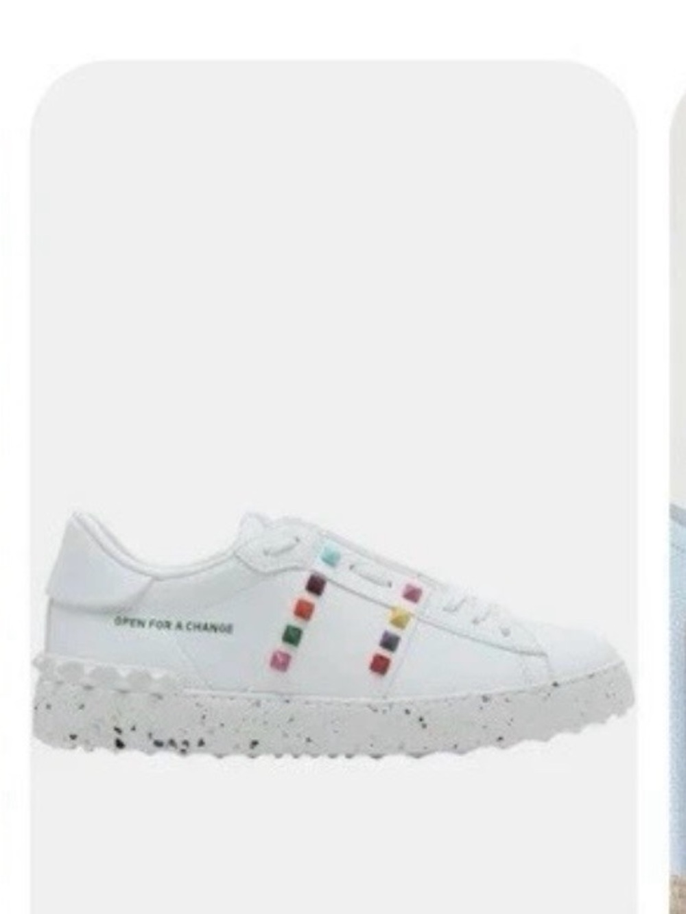 Valentino Garavani White Leather Sneakers with Multicolor Studs Just in time - Picture 3 of 3